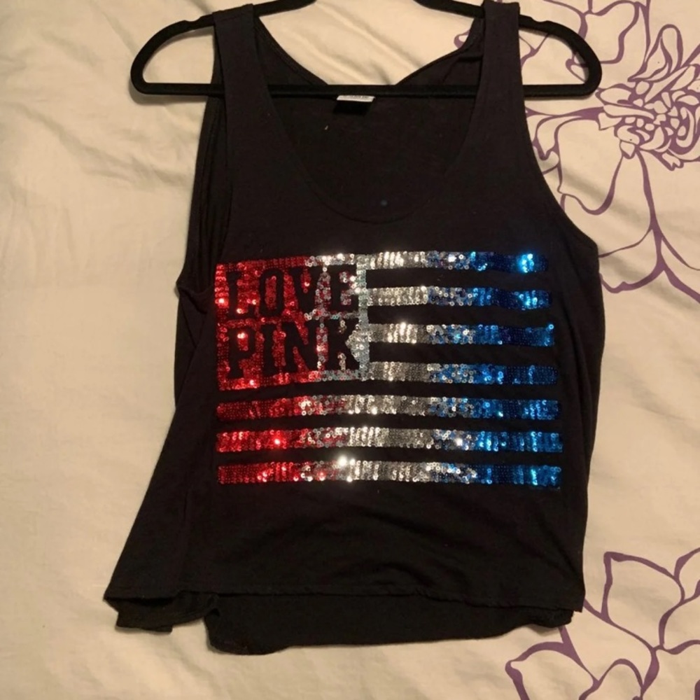 4th of July Pink Sequin Tank